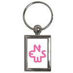 N-E-W-S-pinkbig Key Chain (Rectangle)