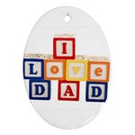 I Love Dad Ornament (Oval)