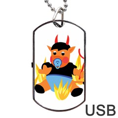 Devil Baby Dog Tag USB Flash (Two Sides) from ArtsNow.com Back