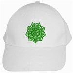 Celtic Mandala_green White Cap
