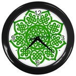 Celtic Mandala_green Wall Clock (Black)