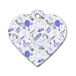 Fathers Day doodle Dog Tag Heart (One Side)