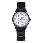 Fathers Day doodle Stainless Steel Round Watch