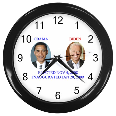 obama biden 2008 Wall Clock (Black) from ArtsNow.com Front