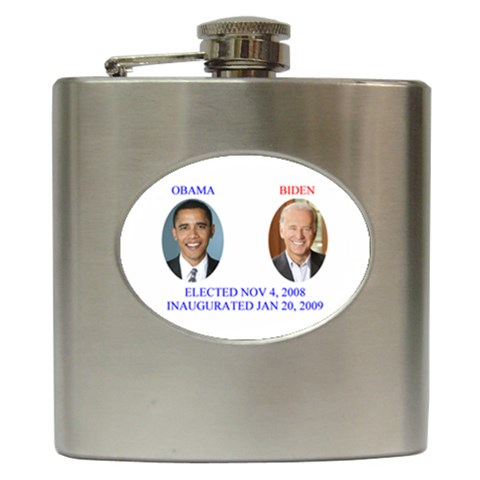 obama biden 2008 Hip Flask (6 oz) from ArtsNow.com Front