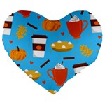 Pumpkin Spice Love Large 19  Premium Flano Heart Shape Cushion