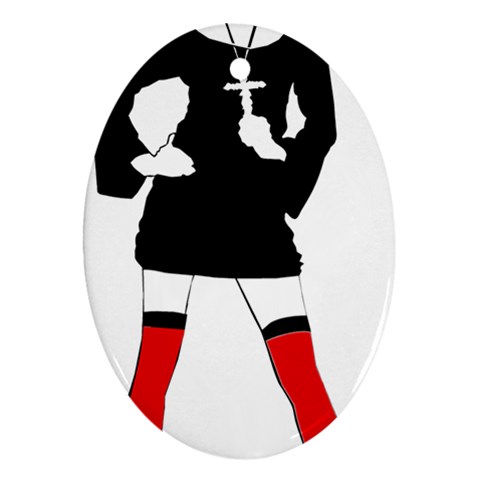 sexy nun halloween costume  Oval Ornament (Two Sides) from ArtsNow.com Front