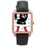 sexy nun halloween costume  Rose Gold Leather Watch 