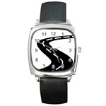 Background Road 8 Square Metal Watch