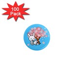 floral bunnies 1  Mini Magnet (100 pack) 