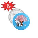 floral bunnies 1.75  Button (10 pack) 