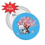 floral bunnies 2.25  Button (10 pack)