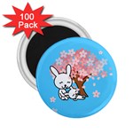 floral bunnies 2.25  Magnet (100 pack) 