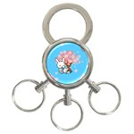 floral bunnies 3-Ring Key Chain