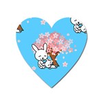 floral bunnies Magnet (Heart)