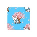 floral bunnies Magnet (Square)