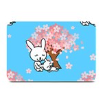 floral bunnies Plate Mat