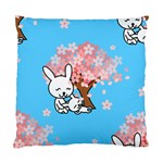 floral bunnies Standard Cushion Case (One Side)