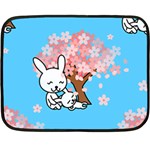 floral bunnies Double Sided Fleece Blanket (Mini)