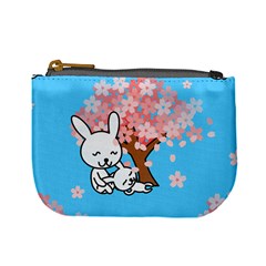 floral bunnies Mini Coin Purse from ArtsNow.com Front