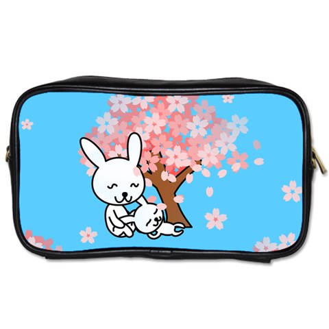 floral bunnies Toiletries Bag (Two Sides) from ArtsNow.com Front
