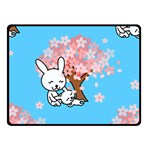floral bunnies Double Sided Fleece Blanket (Small)
