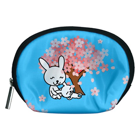 floral bunnies Accessory Pouch (Medium) from ArtsNow.com Front