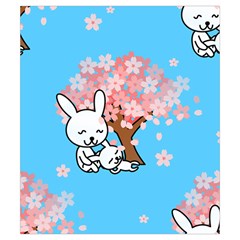 floral bunnies Drawstring Pouch (Small) from ArtsNow.com Back