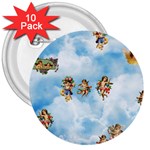 clouds angel cherubs  3  Button (10 pack)