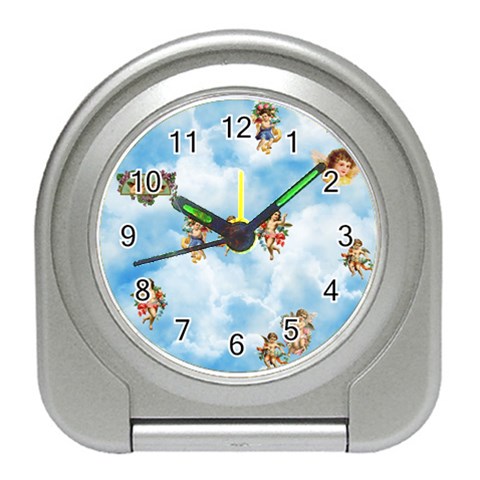 clouds angel cherubs  Travel Alarm Clock from ArtsNow.com Front