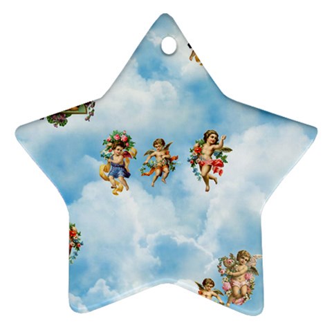 clouds angel cherubs  Star Ornament (Two Sides) from ArtsNow.com Front