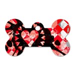 Love Heart Splatter Dog Tag Bone (One Side)