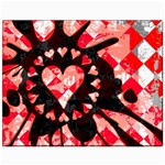 Love Heart Splatter Canvas 11  x 14 