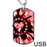 Love Heart Splatter Dog Tag USB Flash (Two Sides)