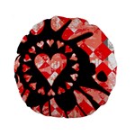 Love Heart Splatter Standard 15  Premium Round Cushion 