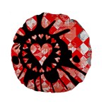 Love Heart Splatter Standard 15  Premium Flano Round Cushion 