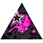 Pink Star Design Wooden Puzzle Triangle