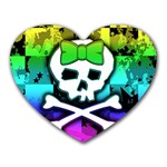 Rainbow Skull Heart Mousepad