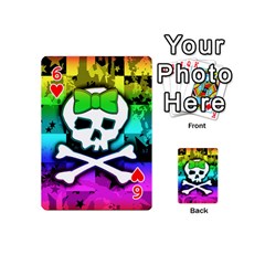 Rainbow Skull Playing Cards 54 Designs (Mini) from ArtsNow.com Front - Heart6