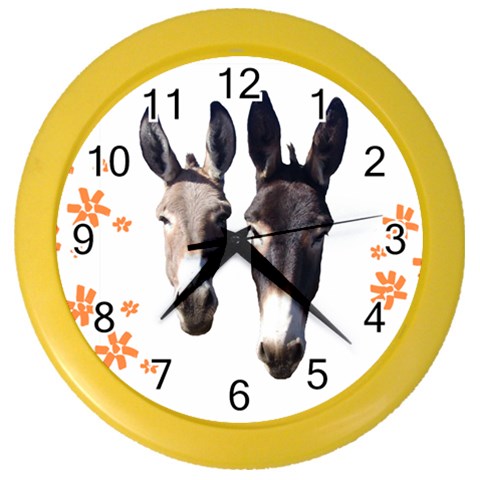 Two donks Color Wall Clock from ArtsNow.com Front
