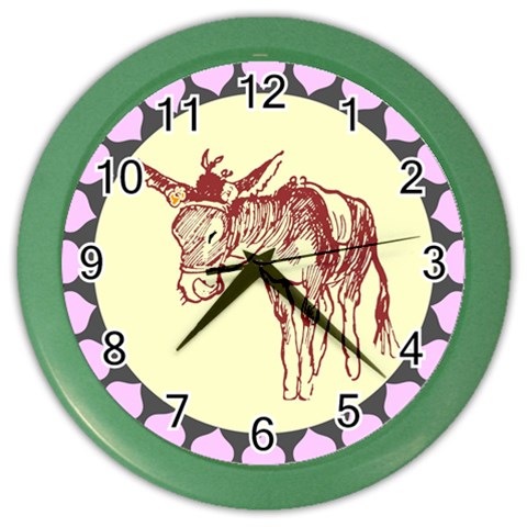 Donkey Color Wall Clock from ArtsNow.com Front