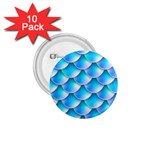 Mermaid Tail Blue 1.75  Button (10 pack) 