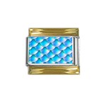 Mermaid Tail Blue Gold Trim Italian Charm (9mm)