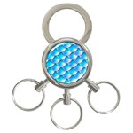 Mermaid Tail Blue 3-Ring Key Chain