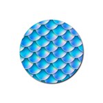 Mermaid Tail Blue Rubber Coaster (Round)