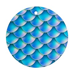Mermaid Tail Blue Round Ornament (Two Sides) from ArtsNow.com Back