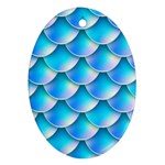 Mermaid Tail Blue Oval Ornament (Two Sides)