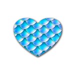 Mermaid Tail Blue Rubber Coaster (Heart)