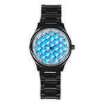 Mermaid Tail Blue Stainless Steel Round Watch