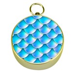 Mermaid Tail Blue Gold Compass